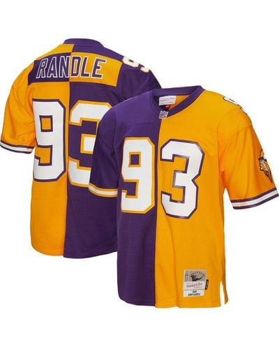 Mitchell & Ness John Randle Purple And Gold Minnesota Vikings 1998 Split Legacy Replica Jersey - Orange