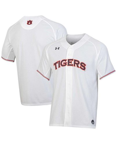 Under Armour Auburn Tigers Softball Button-up V-neck Jersey - White