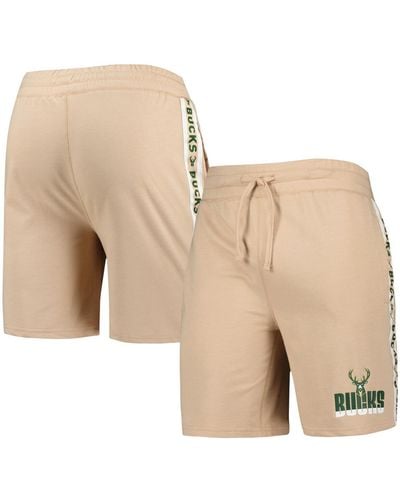 Concepts Sport Milwaukee Bucks Team Stripe Shorts - Natural