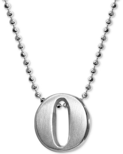 Alex Woo Little Letter By Initial Pendant Necklace In Sterling Silver - Metallic