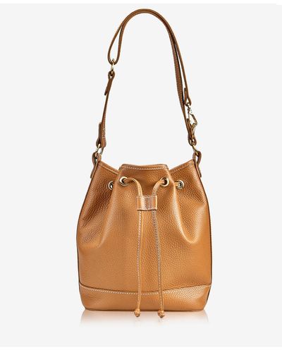 Gigi New York Cassie Leather Bucket Bag - Brown