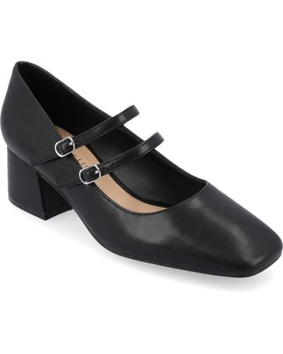 Journee Collection Nally Double Strap Mary Jane Pumps - Black