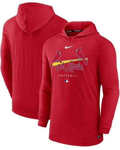 Nike St. Louis Cardinals Authentic Collection Early Work Tri-blend Performance Pullover Hoodie - Red