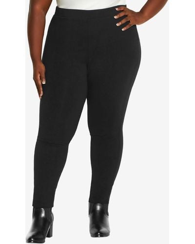 Avenue Plus Size Vibin Plain leggings - Black