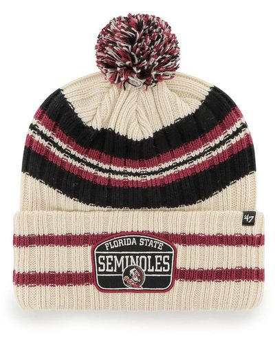 Lids Dallas Cowboys '47 Hone Patch Cuffed Knit Hat with Pom - Cream