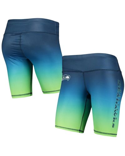 FOCO College Seattle Seahawks Gradient Biker Shorts - Blue