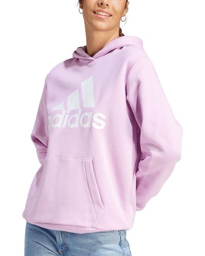 Adidas Women Hoodies Embossed Monogram Fleece Hoodie