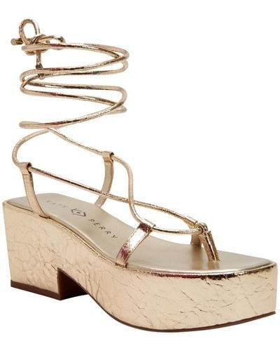 Katy Perry The Busy Bee Lace Up Wedge Sandals - Natural