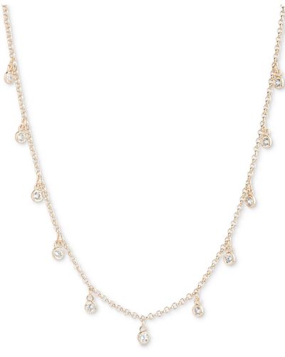 Lauren by Ralph Lauren Gold-tone Crystal Shaky Frontal Necklace - Natural