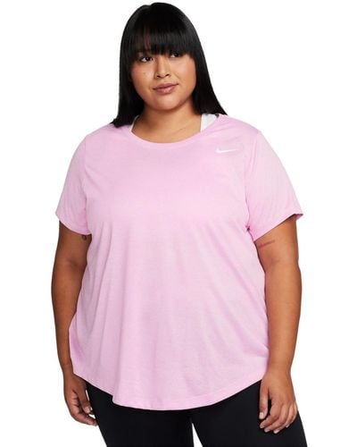 Nike Plus Size Active Dri-fit Short-sleeve Logo T-shirt - White