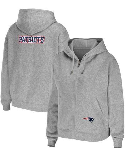 WEAR by Erin Andrews New England Patriots Team Full-zip Hoodie - Gray