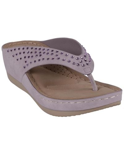 Gc Shoes Tiana Embellished Comfort Wedge Sandals - Purple