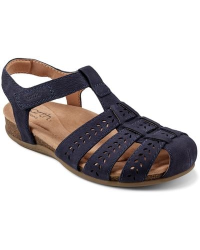 Earth Birdy Closed Toe Strappy Casual Slip-on Sandals - Blue