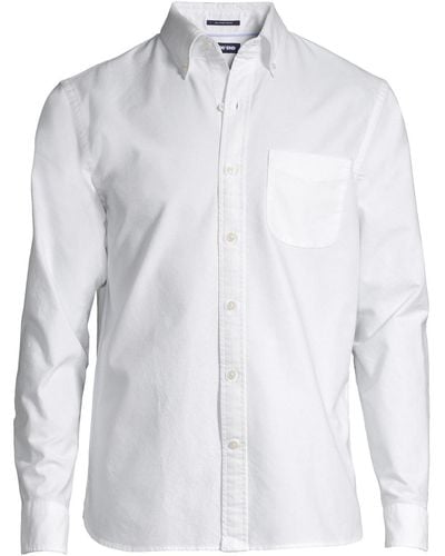 Lands' End Tailored Fit Long Sleeve Sail rigger Oxford Shirt - White