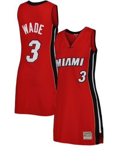 Mitchell & Ness Dwyane Wade Miami Heat 2005 Hardwood Classics Name And Number Player Jersey Dress - Red