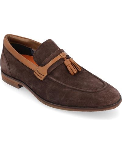 Thomas & Vine Hawthorn Apron Toe Tassel Loafer Dress Shoes - Brown