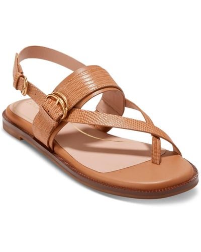 Cole Haan Anica Lux Buckle Flat Sandals - Brown