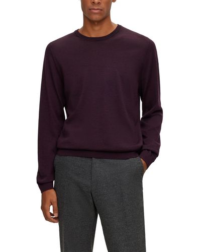 BOSS Boss By Slim-fit Sweater - Purple
