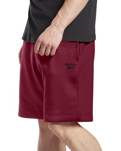 Reebok Identity Regular-fit Logo-print Sweat Shorts - Red