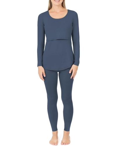 Kindred Bravely Maternity Jane Long Sleeve Nursing Pajama Set - Blue