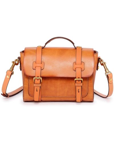 Old Trend Genuine Leather Focus Mini Satchel Bag - Orange