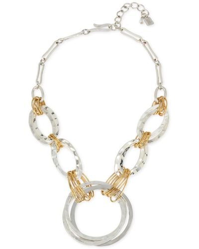 Robert Lee Morris Two-tone Wire Wrapped Circle Necklace - Metallic