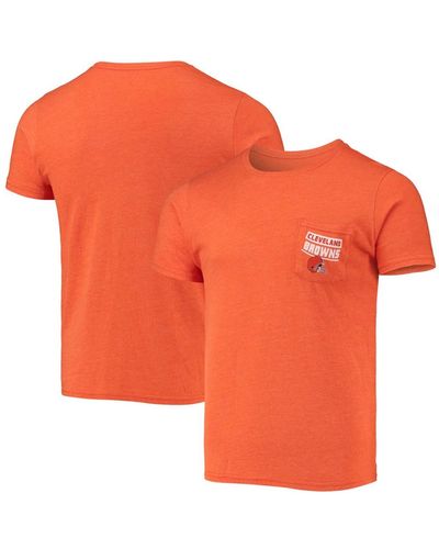 Fanatics Heathered Cleveland Browns Field Goal Pocket Tri-blend T-shirt - Orange