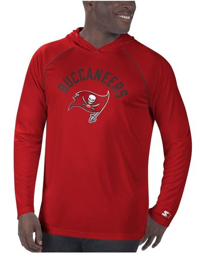 Starter Tampa Bay Buccaneers Raglan Long Sleeve Hoodie T-shirt - Red