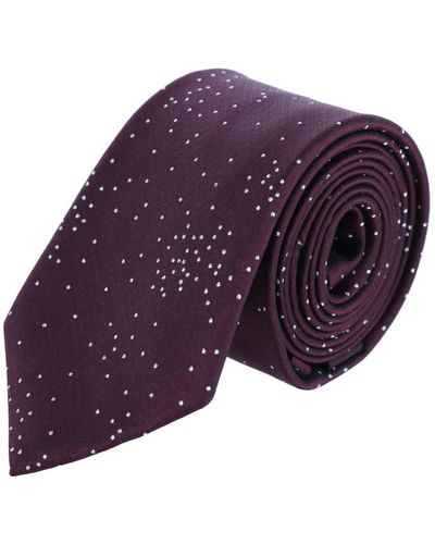 Trafalgar Mystere Me Ic Polka Dot Silk Necktie - Purple