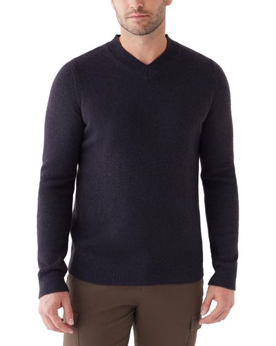 Frank And Oak V-neck Wool Sweater - Blue