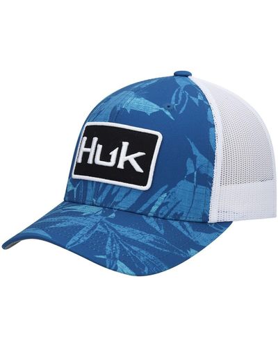 HUK Ocean Palm Trucker Snapback Hat - Blue