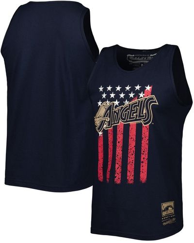 Mitchell & Ness Los Angeles Angels Cooperstown Collection Stars And Stripes Tank Top - Blue