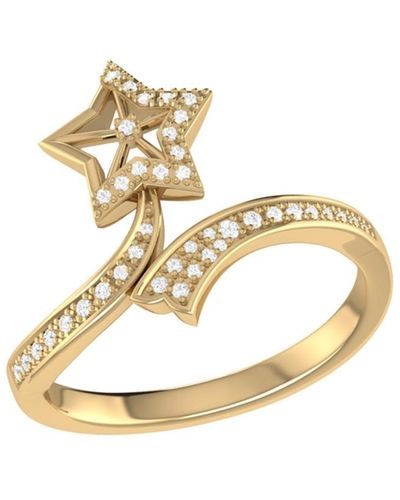 LuvMyJewelry Lucky Star Twist Design Sterling Silver Diamond Ring - Metallic