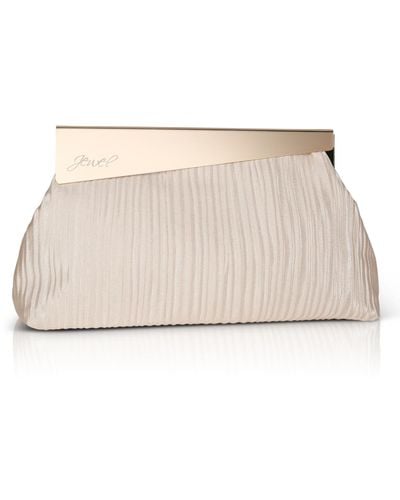 Badgley Mischka Woman's Haven Satin Jacquard Pouch Clutch - Natural