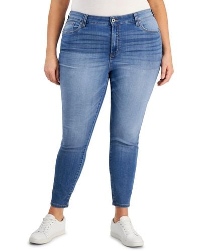 Celebrity Pink Trendy Plus Size Mid Rise Infinite Stretch Dawson Super-skinny Jeans - Blue