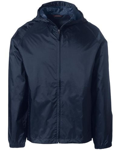 Lands' End School Uniform Packable Rain Jacket - Blue