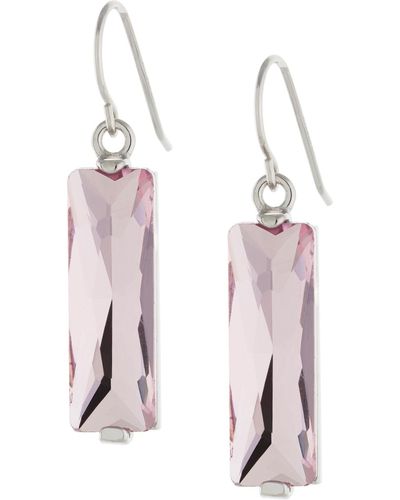 Giani Bernini Crystal Rectangle Drop Earrings - Pink
