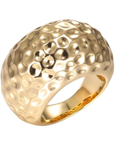 By Adina Eden Indented Puffy Rounded Statement Ring - Metallic