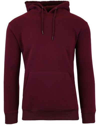Galaxy By Harvic Slim-fit Fleece-lined Pullover Hoodie - Red