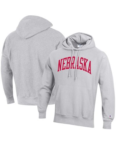 Champion Washington State Cougars Team Arch Reverse Weave Pullover Hoodie - Gray