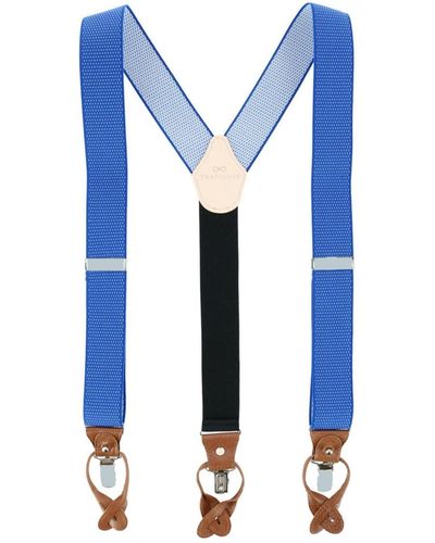 Trafalgar Napier Elastic Convertible End Suspenders - Blue