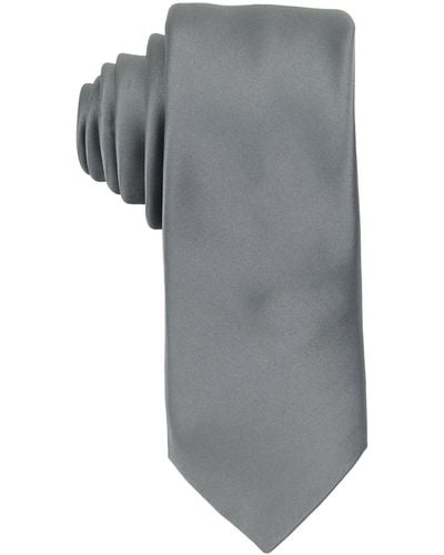 Con.struct Satin Solid Extra Long Tie - Gray