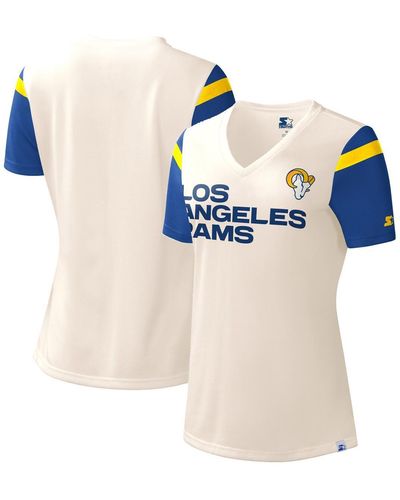 Starter Los Angeles Rams Kick Start V-neck T-shirt - Blue