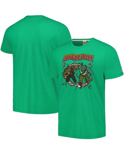 Homage And Teenage Mutant Ninja Turtles Bebop And Rocksteady Tri-blend T-shirt - Green