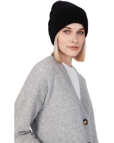 Style Republic 100% Pure Cashmere Chunky Knit Beanie - Gray