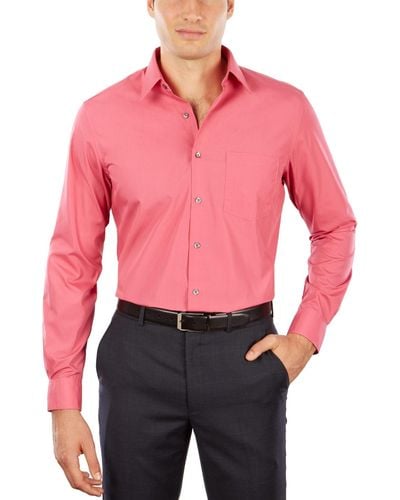Van Heusen Athletic Fit Poplin Dress Shirt - Pink