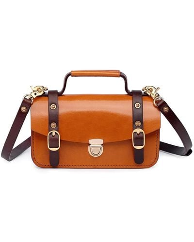 Old Trend Genuine Leather Snapper Crossbody - Brown