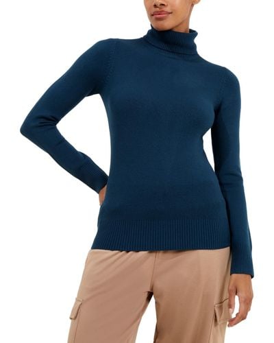 French Connection Long-sleeve Turtleneck Top - Blue