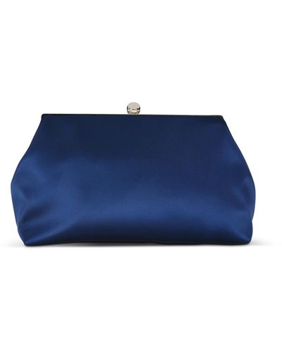 Badgley Mischka Woman's Camilla Satin Pouch Clutch Bag - Blue
