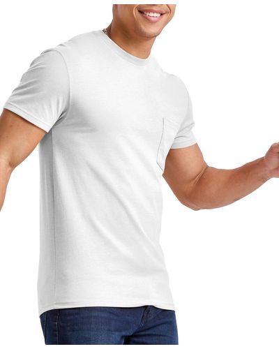Hanes Originals Cotton Short Sleeve Pocket T-shirt - White